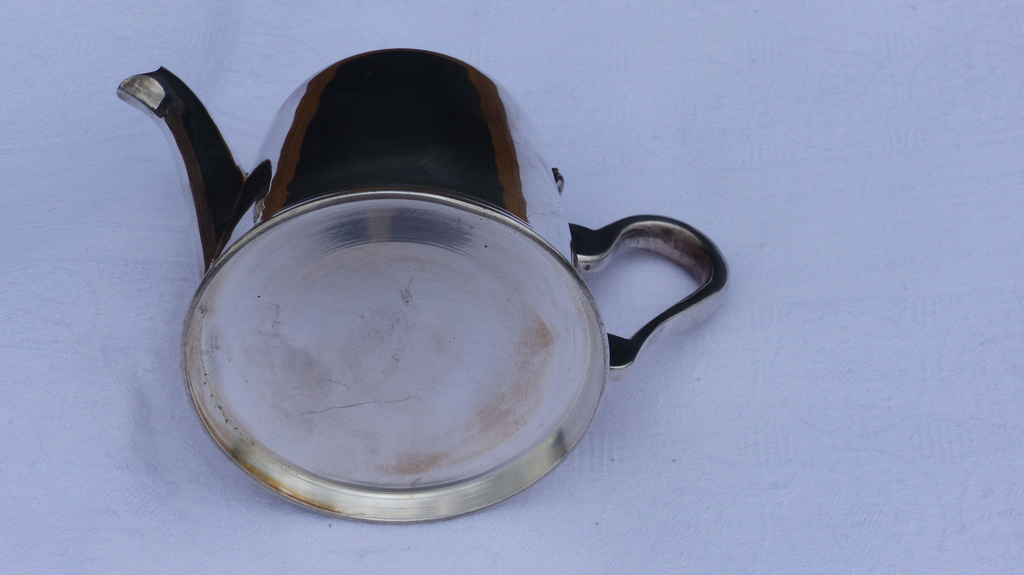 Silver metal teapot