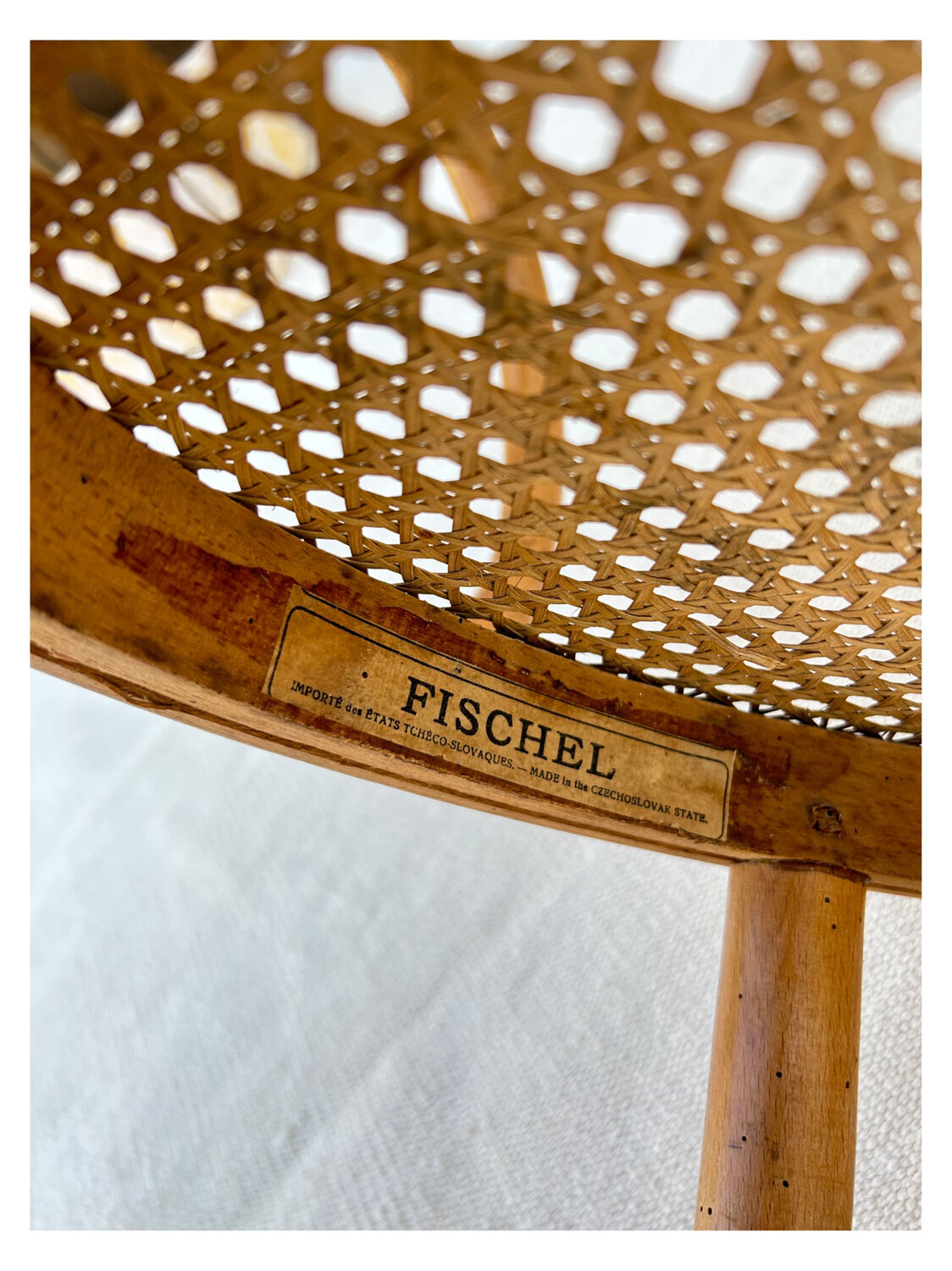 Fischel curved wood armchair