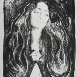 Edvard Munch: Brooch, Eva Mudocci, signed lithograph