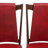 Pair of red Art Deco chairs, 1950