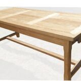 Natural wood farmhouse table