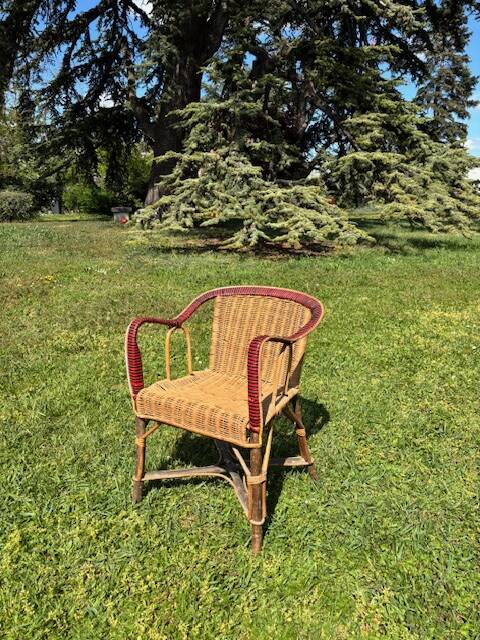 Vintage wicker armchair 1960