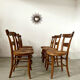Lot de 6 chaises de ferme rustique début XX eme en bois / bistrot