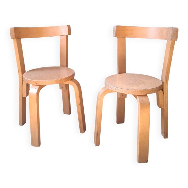 2 chaises enfants style Aalto Alvar