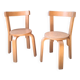 2 chaises enfants style Aalto Alvar