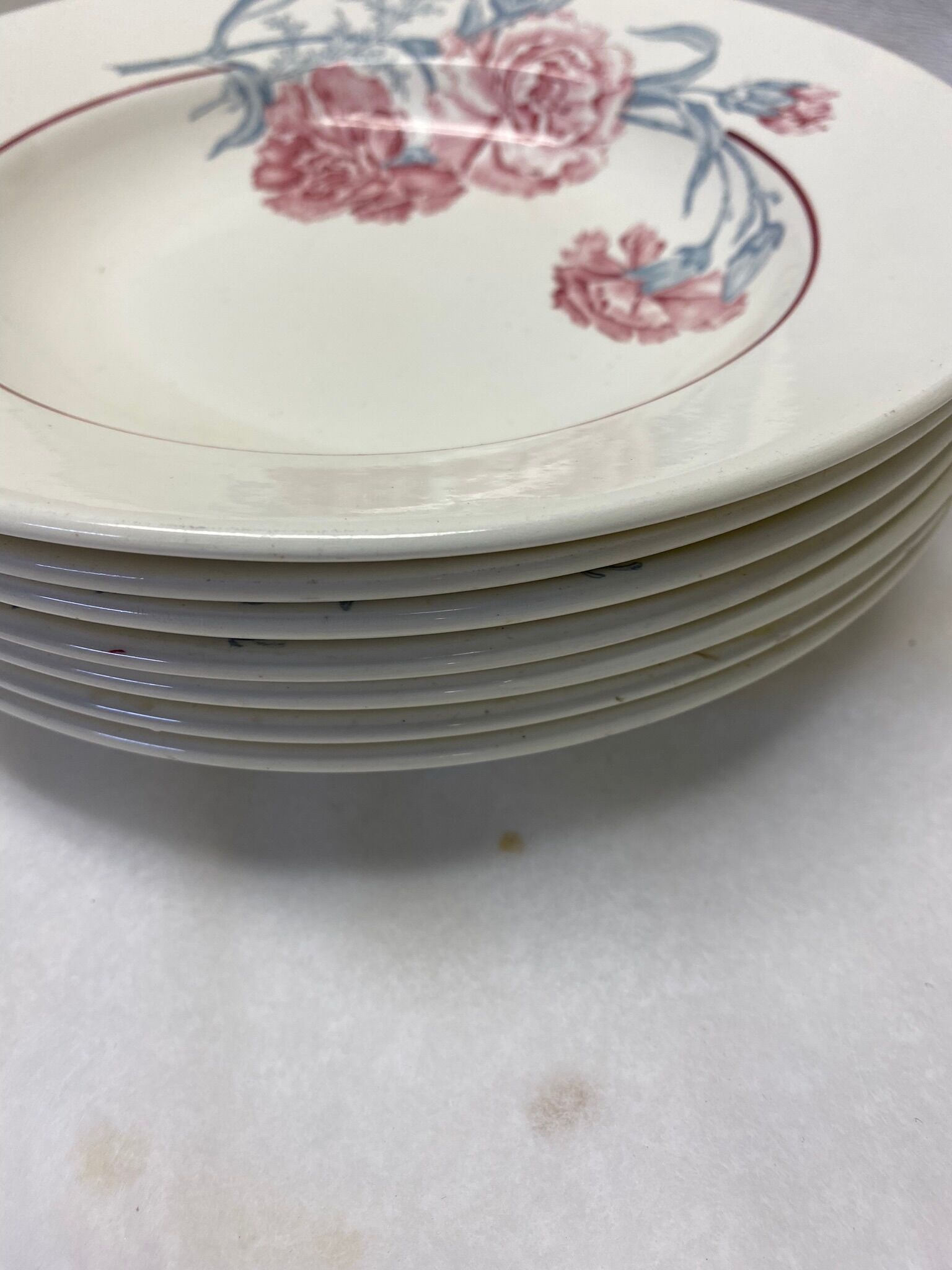 Set of 6 plates Saint Amand Digoin Antibes hollow