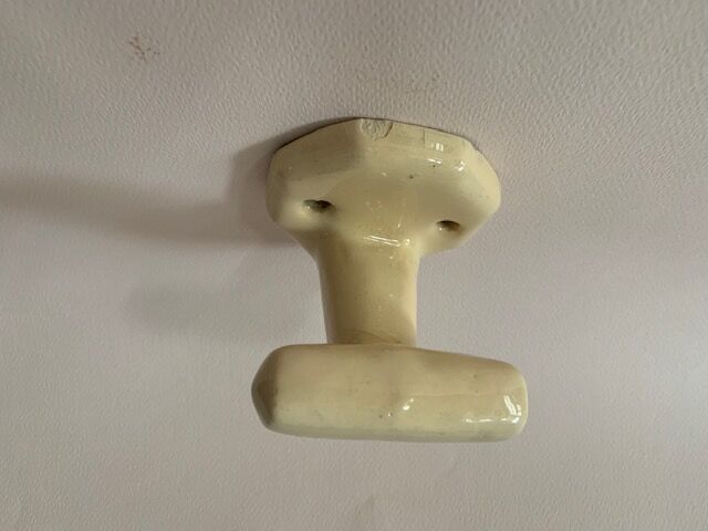 Antique hook in glazed terracotta / Ceramics, 1920, France