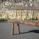 Large vintage wooden bench, old wooden bench, handcrafted bench, brutalist, entrance hall