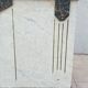 Central island shop counter in marble and oak, Art Deco period.
