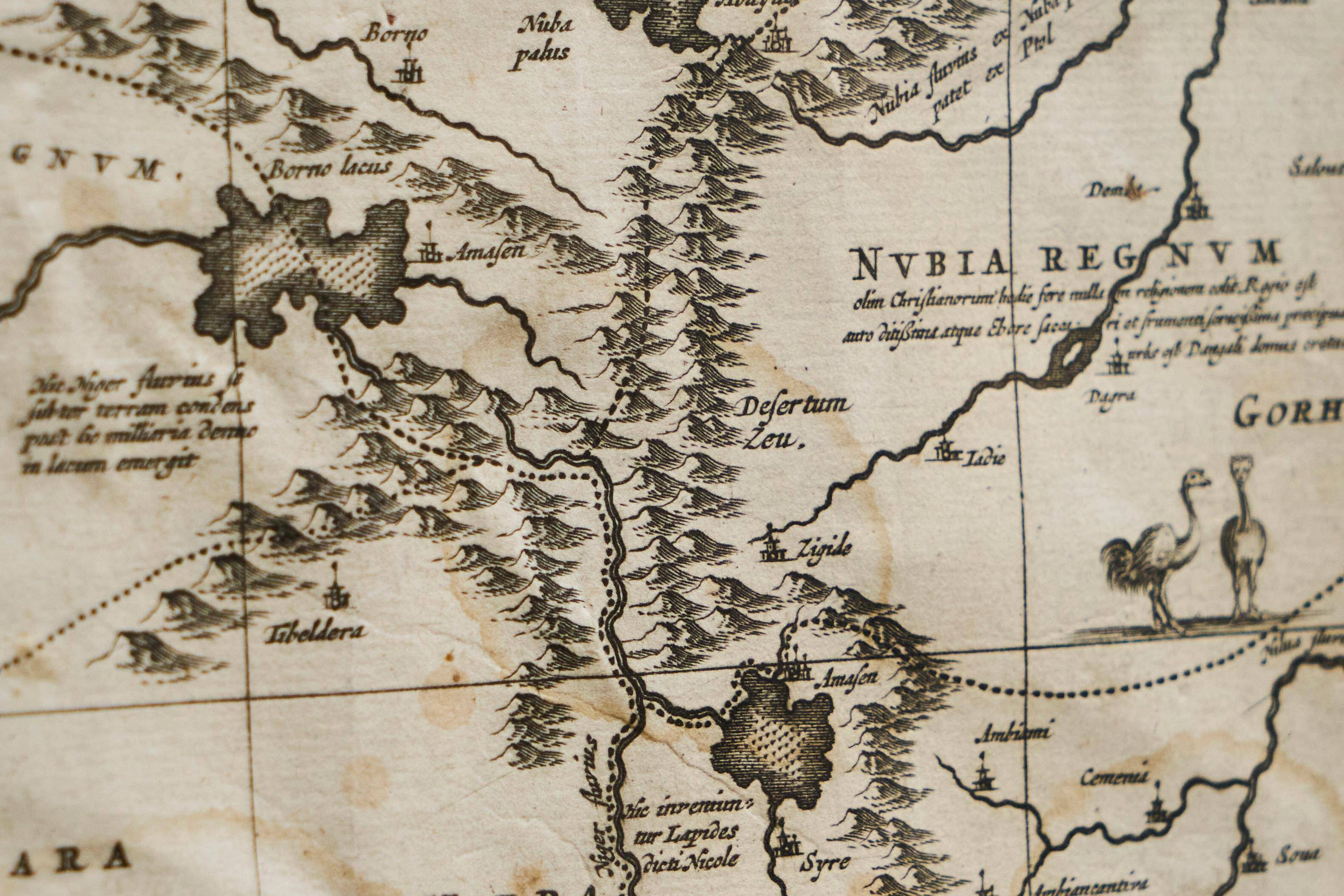 Rare original map of Ethiopia from the 17th century by Willem Janszoon Blaeu.