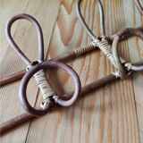 Rattan wall coat rack