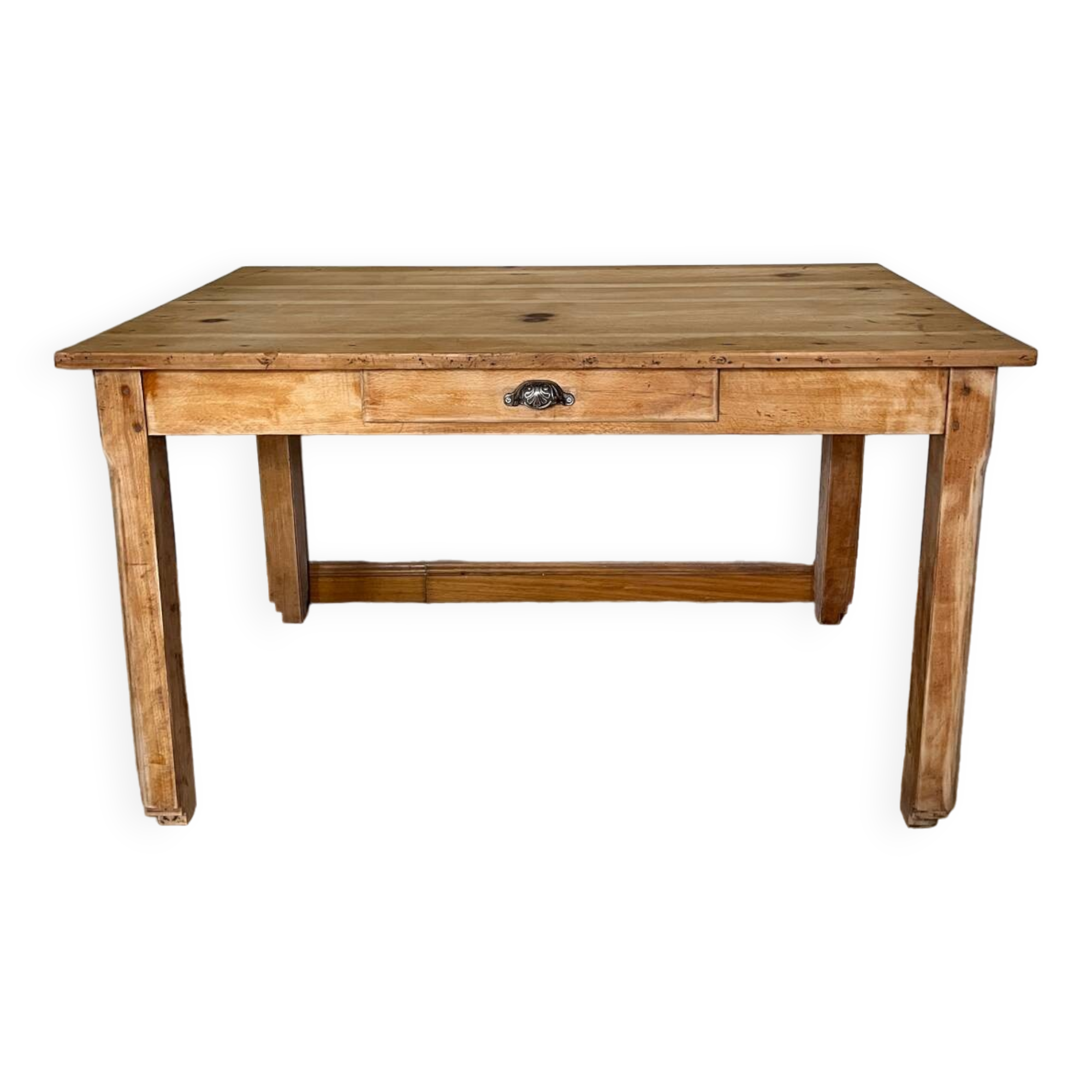 Raw wood farmhouse table