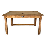 Raw wood farmhouse table