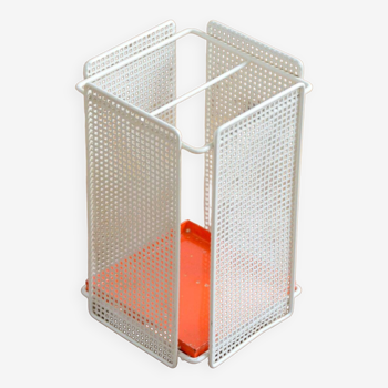 Modernist umbrella stand in perforated metal from the 60s/70s