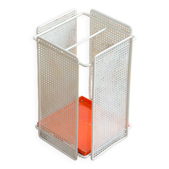 Modernist umbrella stand in perforated metal from the 60s/70s