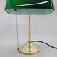1930s Art Deco Brass  Banker Table Lamp with Glass Shade, Czechoslovakia