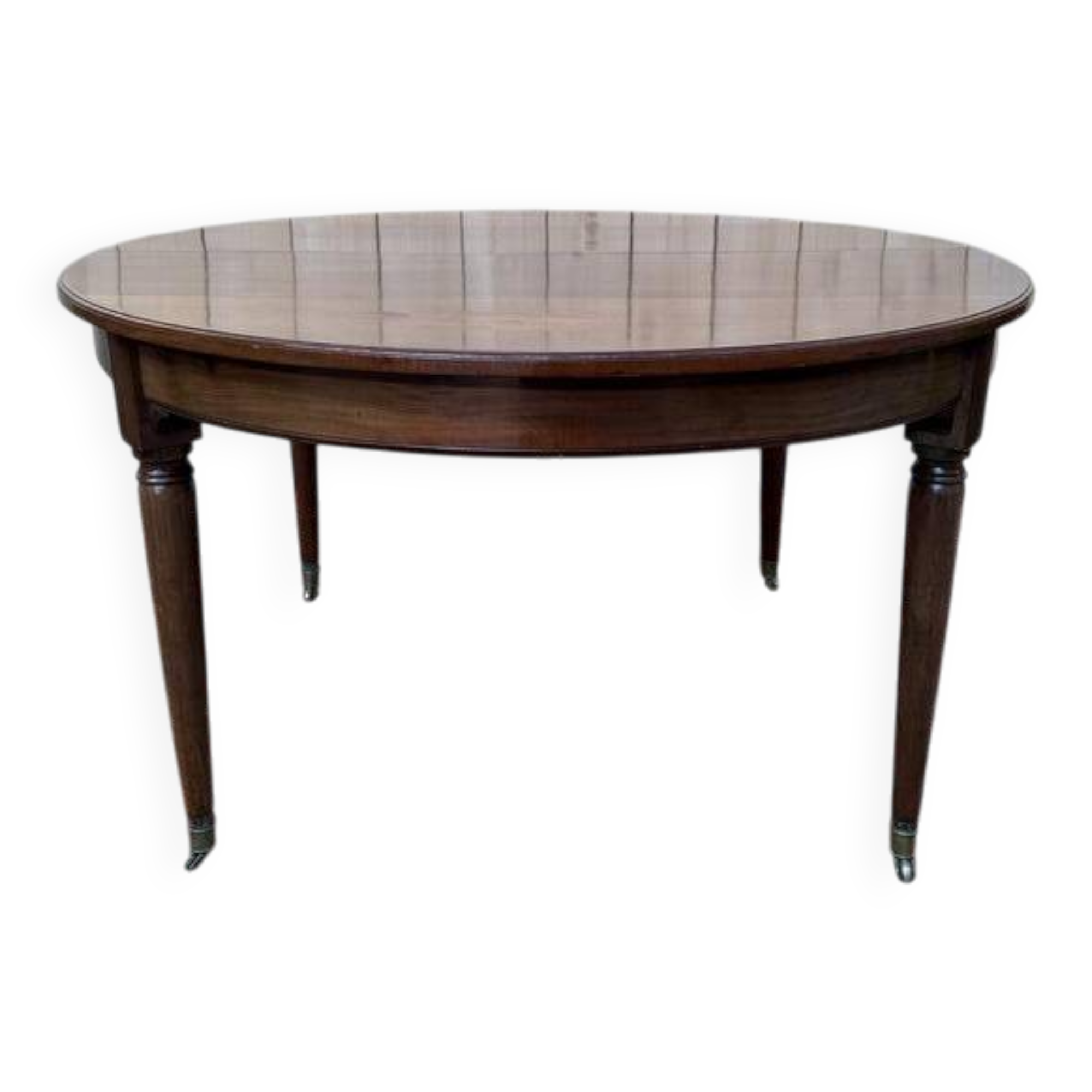 Table à manger ronde en acajou de style Louis XVI 230 cm