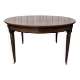Table à manger ronde en acajou de style Louis XVI 230 cm
