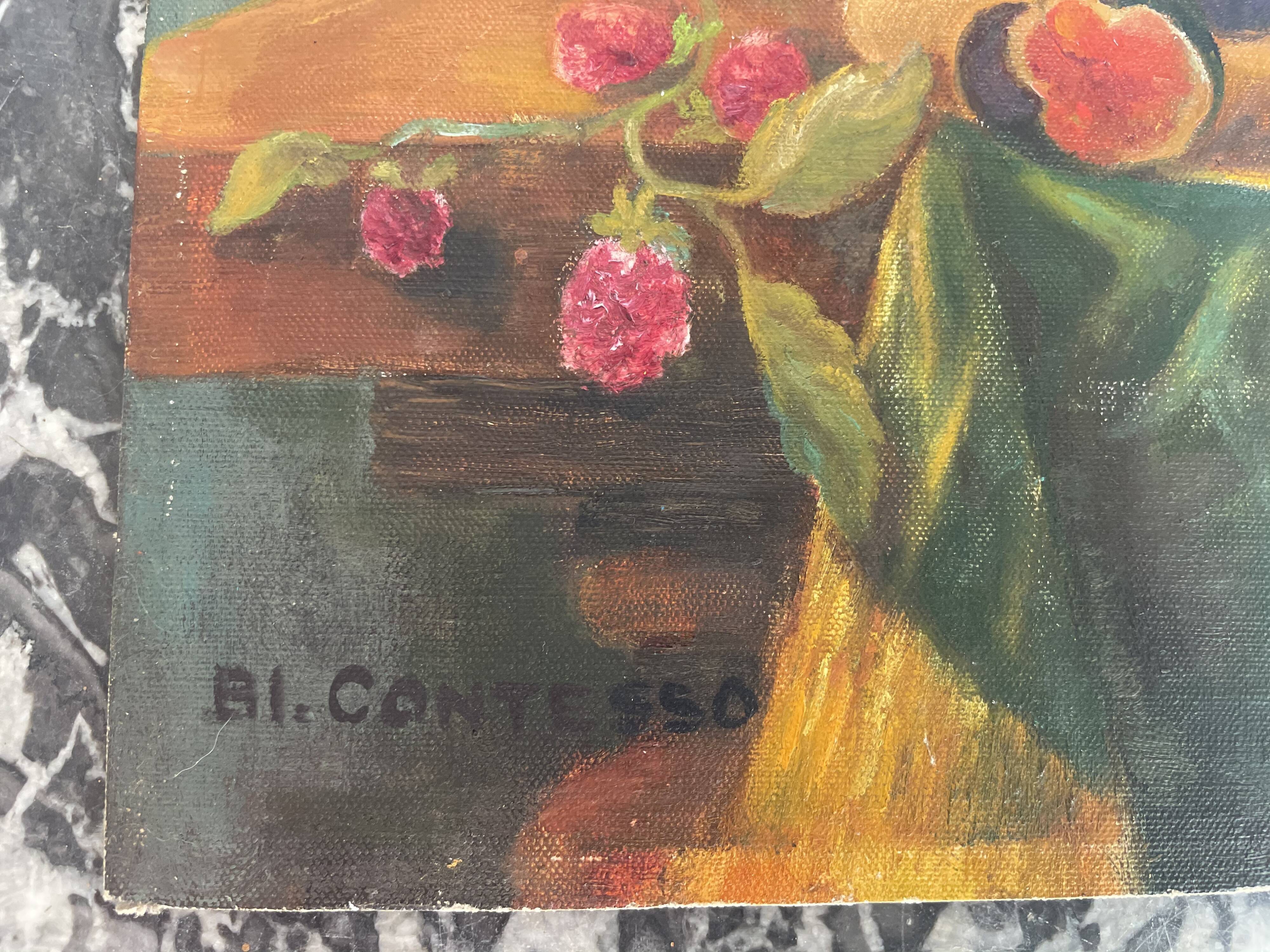 Oil on still life carton by Contesso