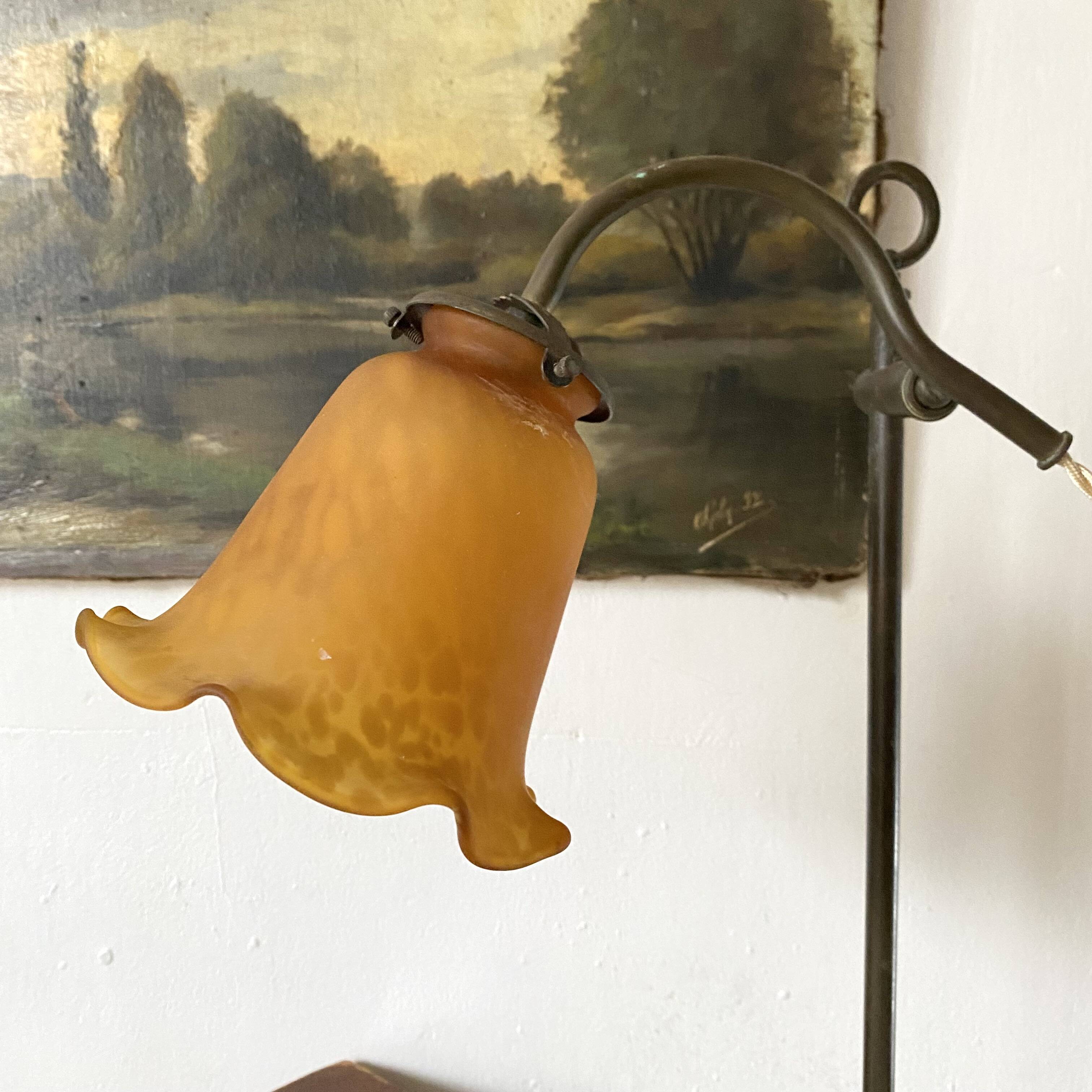 Jeweller's lamp, workshop lamp, glass paste shade