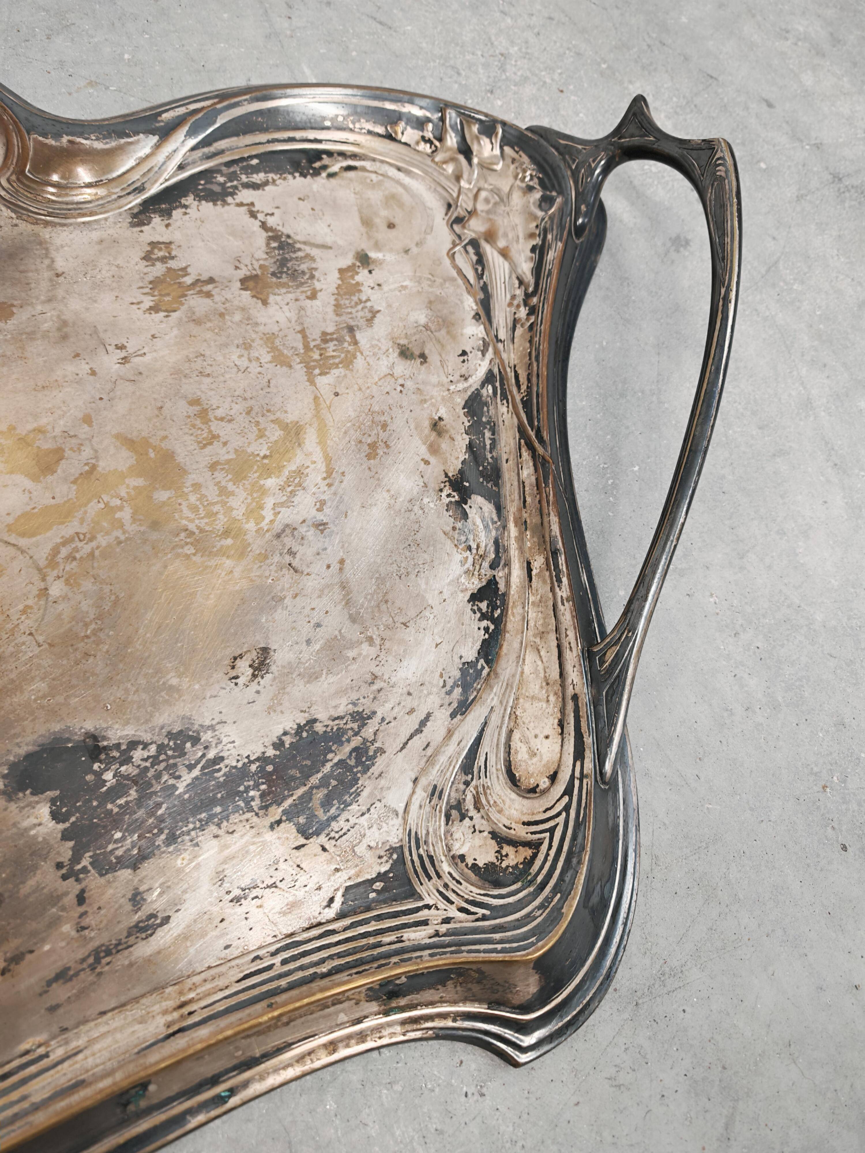 Art Nouveau service plateau WMF silver-plated, early 1900s