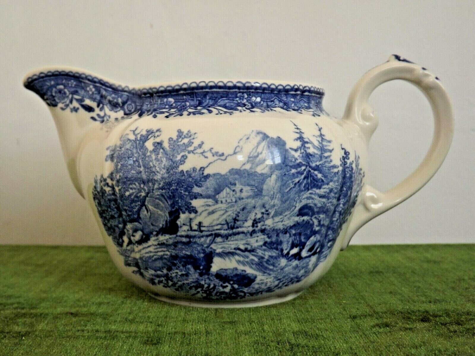 Vintage milk jug Villiroy & Boch Burgenland in blue and white stamped 3488.