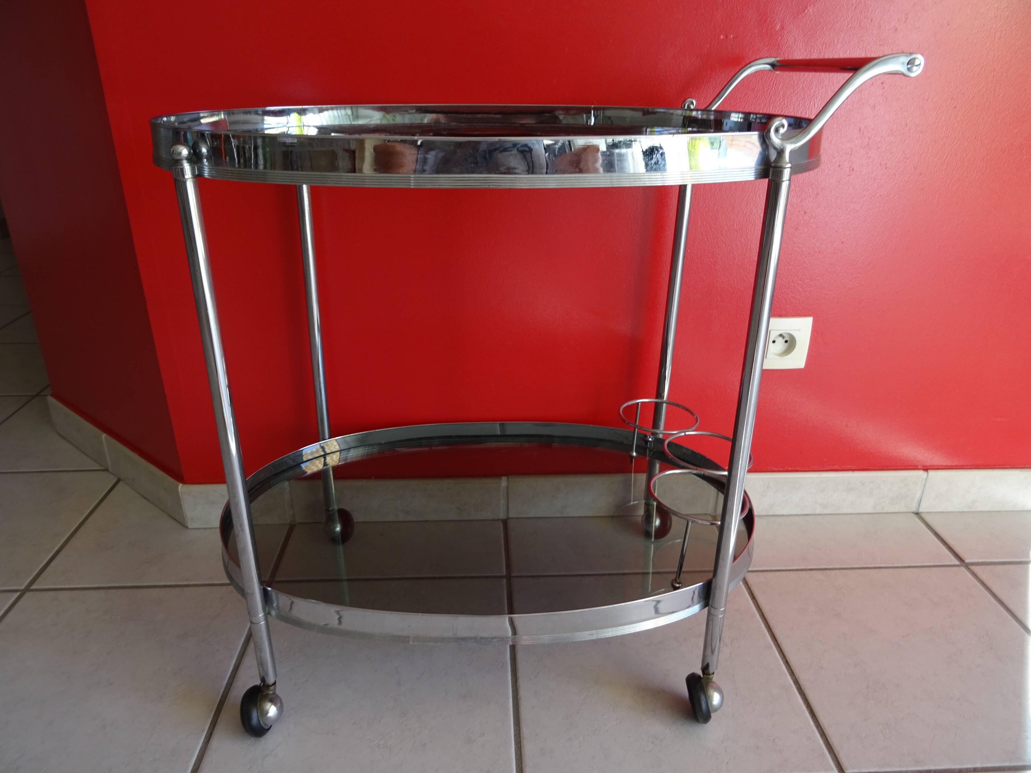 70s design chrome bar trolley