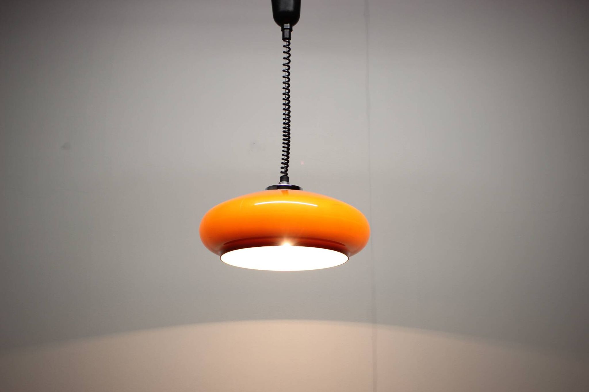 Adjustable glass pendant light from the mid-century, Europe, 1970s.