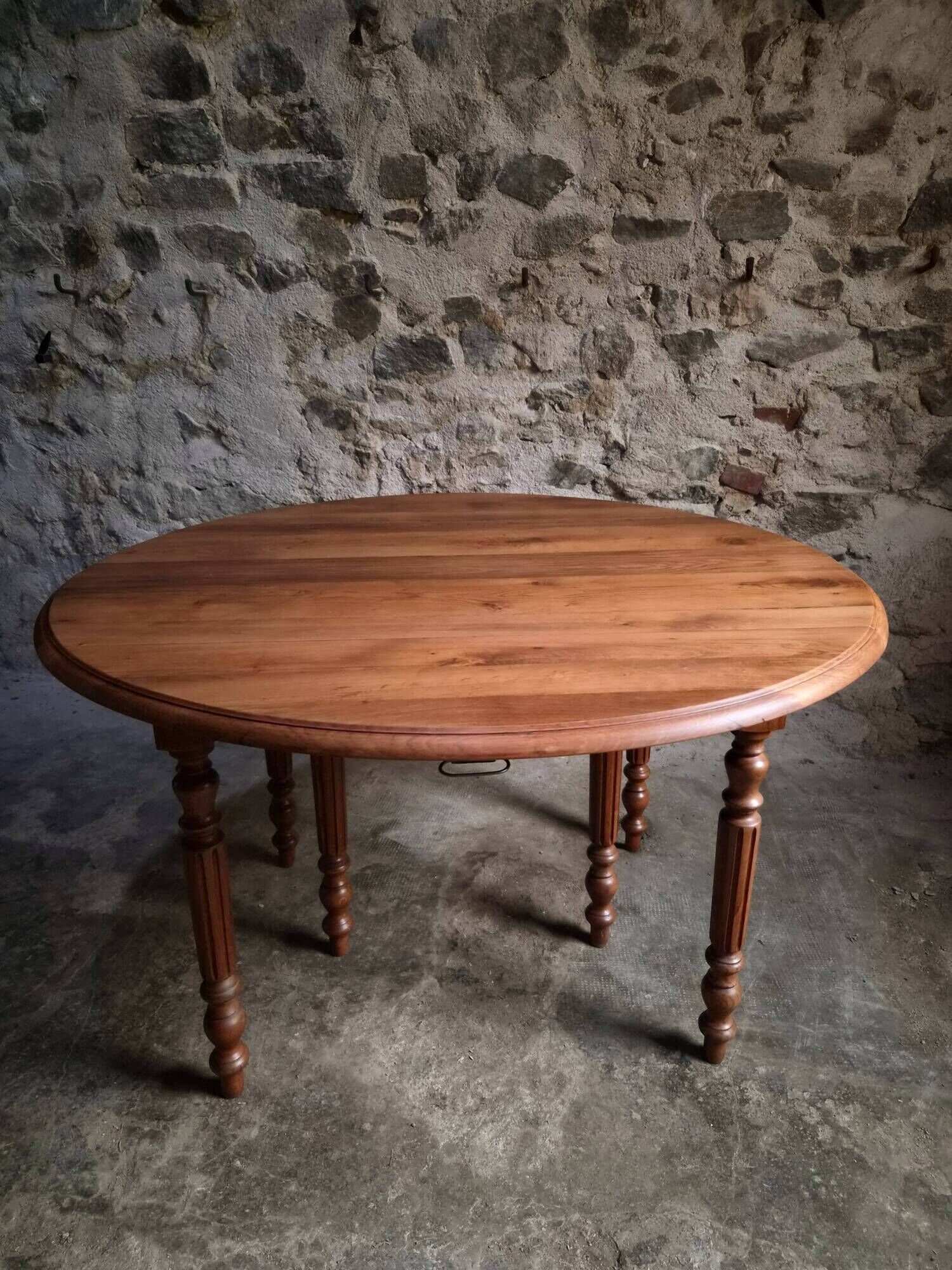 Table à manger extensible vintage en chêne / Table à abattants – 1950s–1970s, France