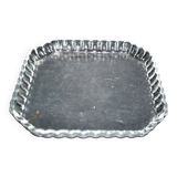 Old square tray in molded glass - liquor or fruit service 21.5cm