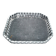 Old square tray in molded glass - liquor or fruit service 21.5cm