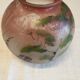 Round glass vase decorated with a landscape according to JS Peynaud.