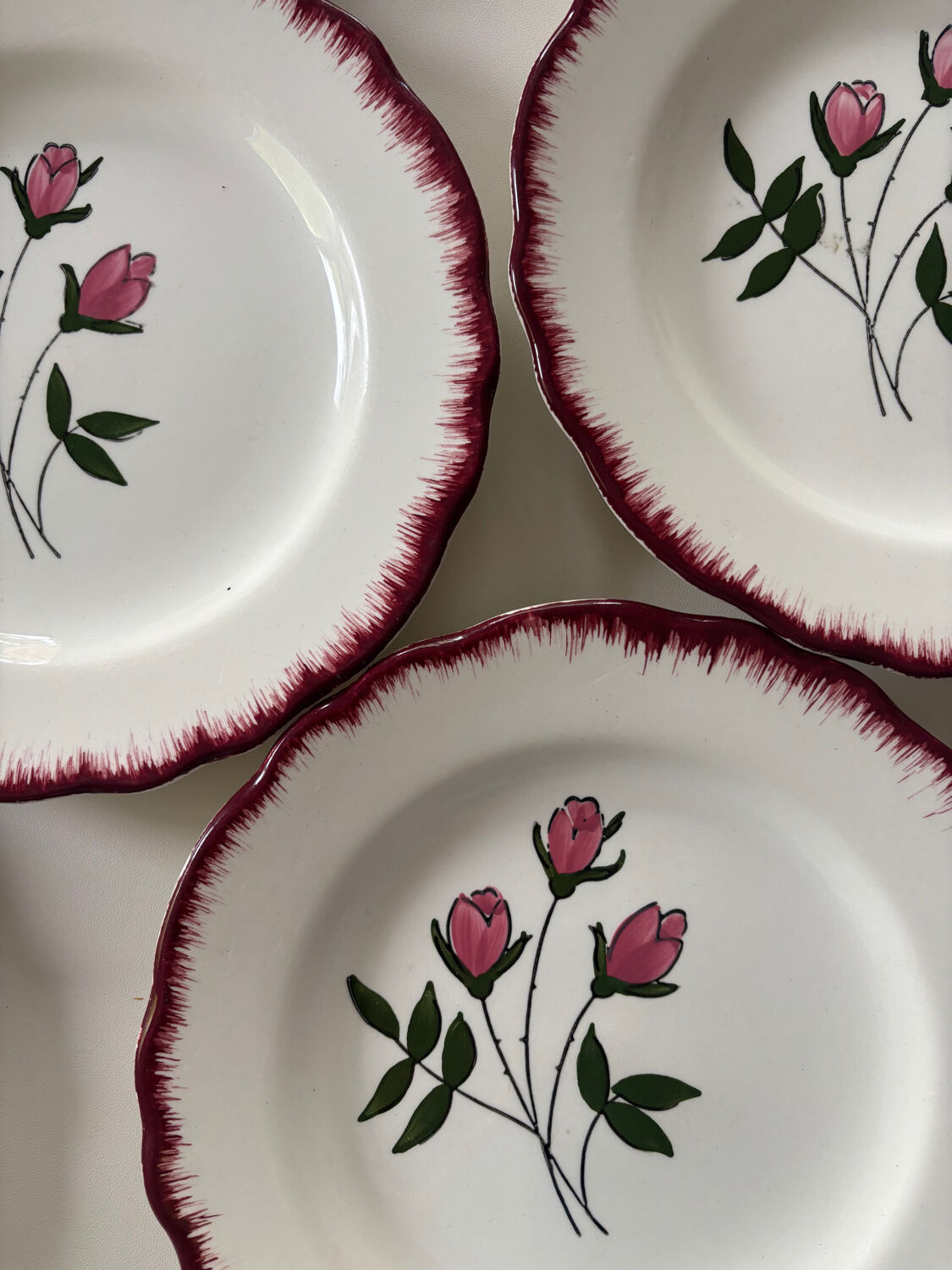 Salins dessert plates and platter, Cerilly model