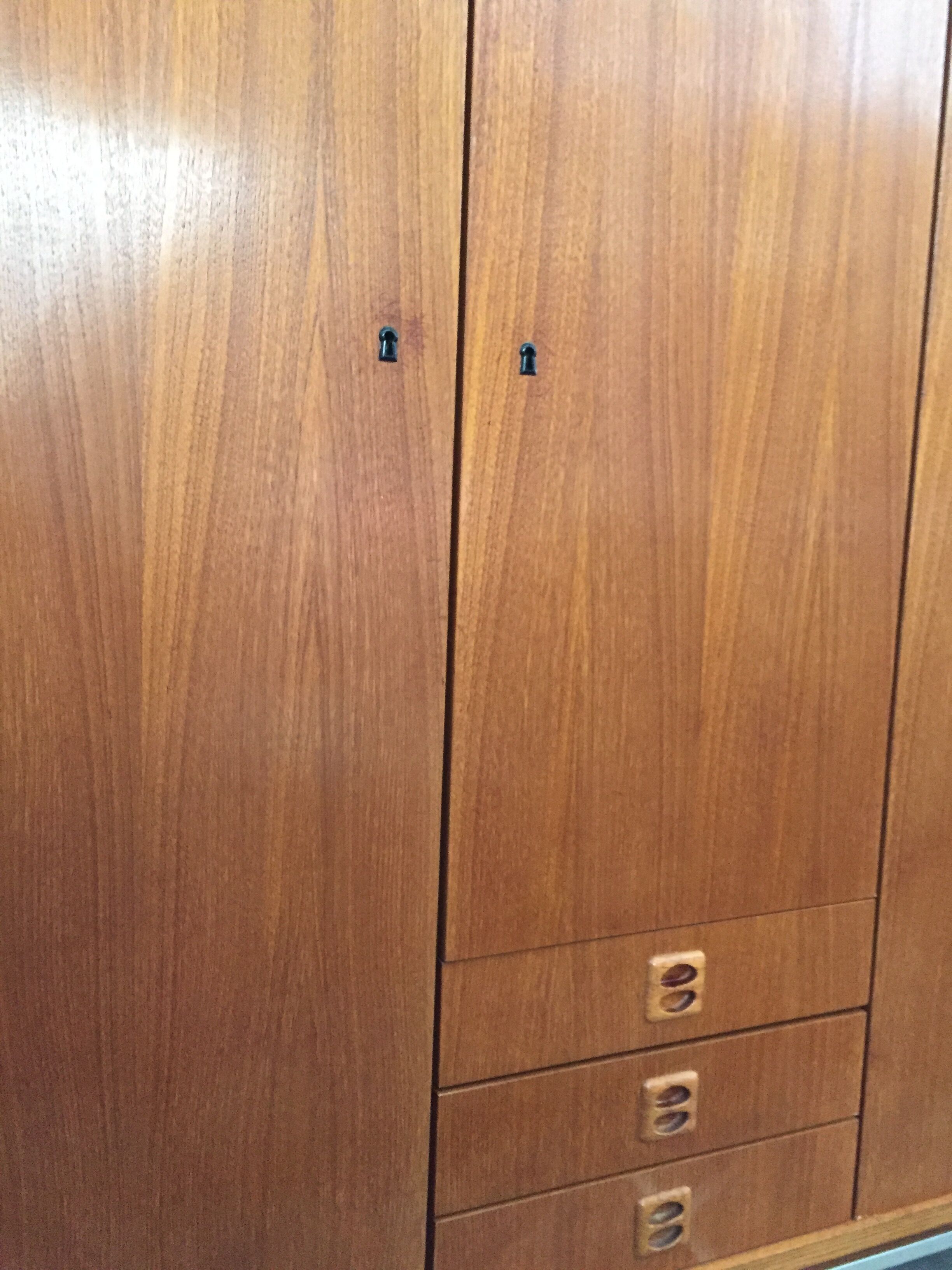 1960 plating chrome legs teak Cabinet