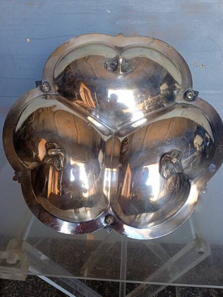 St Louis XV silver metal servant display - 2 hallmarks