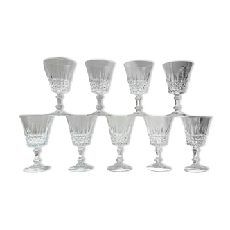 9 white wine glasses cristal d'Arques model tuileries