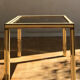 Coffee table in ivory and brass metal and smoked glass, 1970s/80s