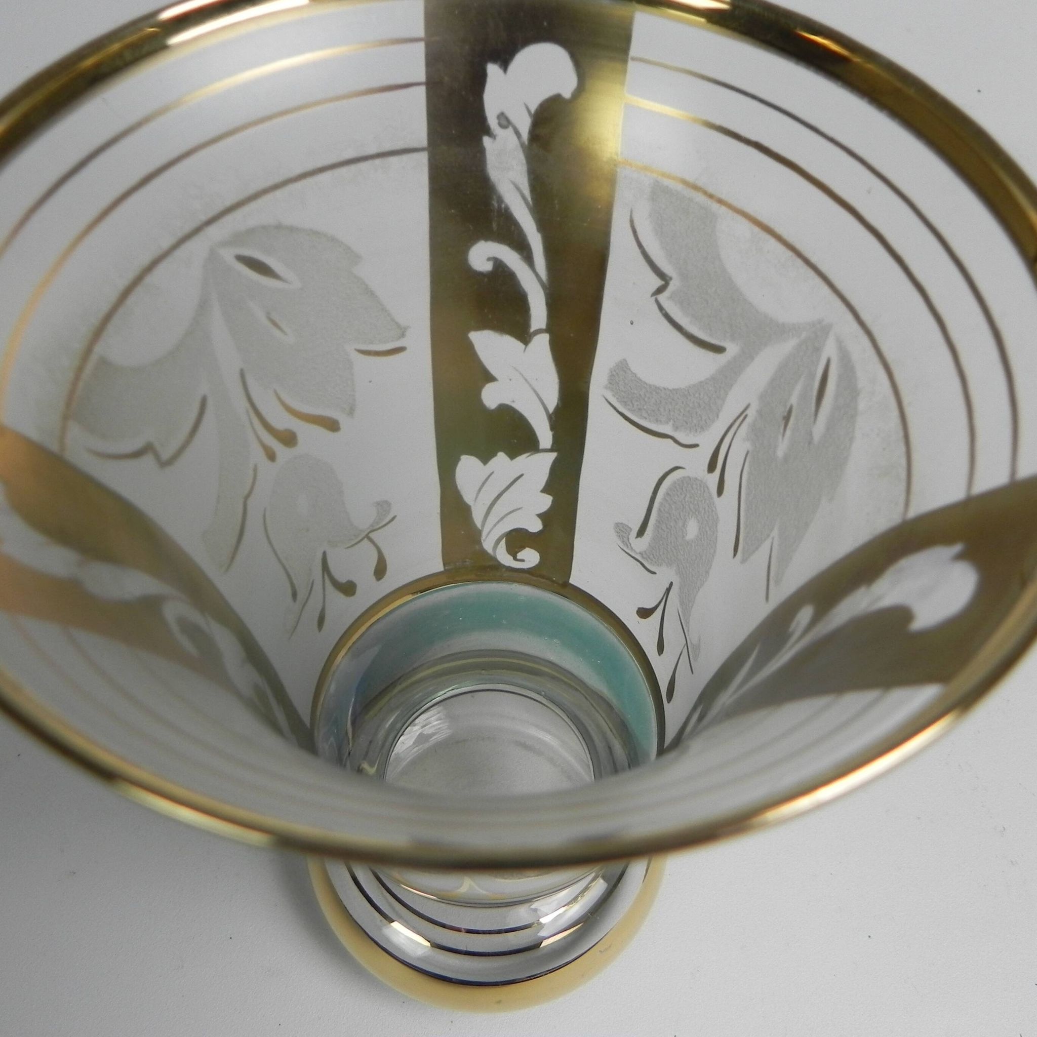 Glass vase with gold decorations, Belgium, 1930s