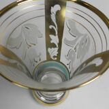 Glass vase with gold decorations, Belgium, 1930s