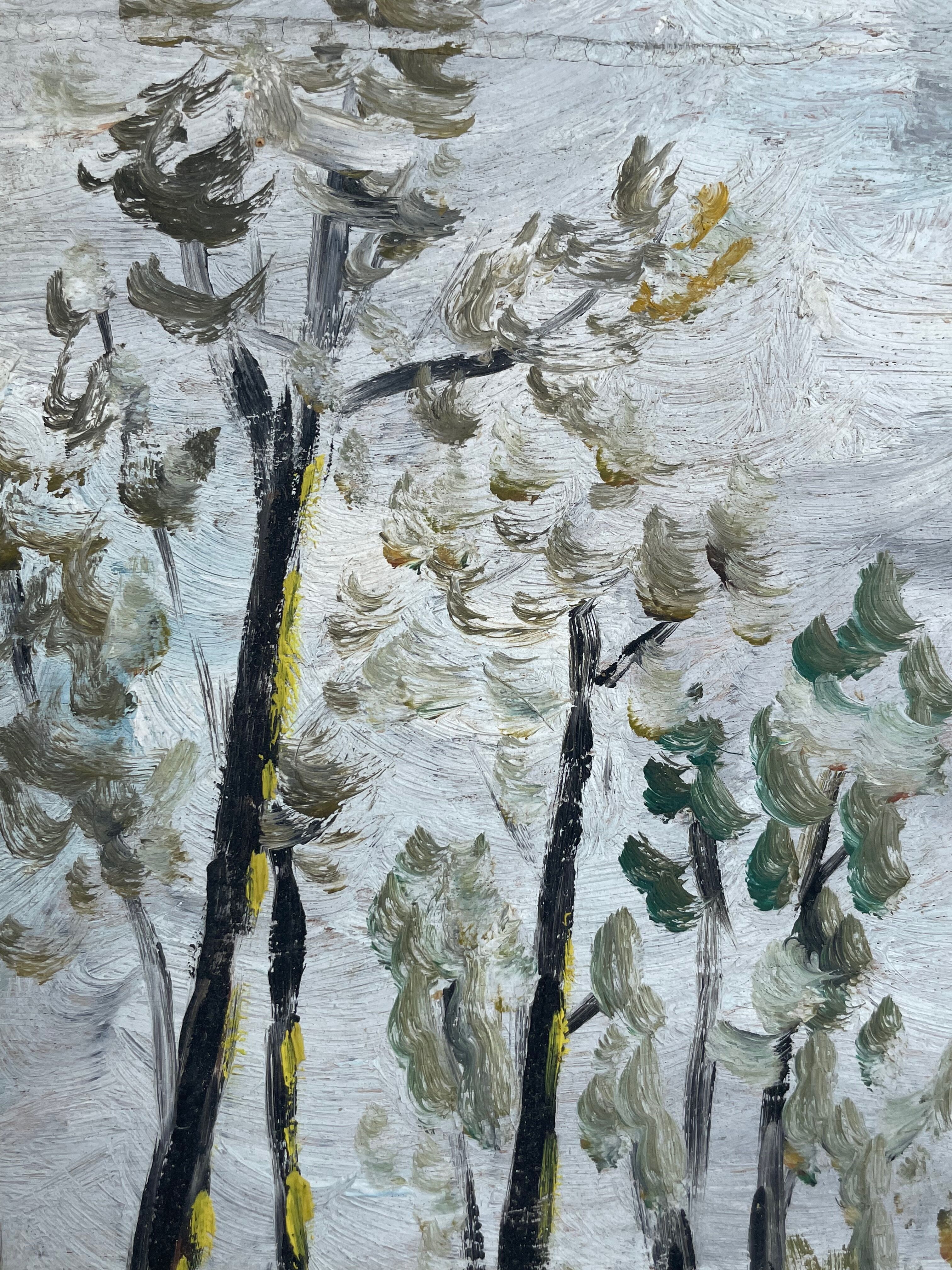 Old landscape painting in the taste of Utrillo XXth