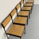 6 anciennes chaises en métal et bois design italien des années 80 vintage