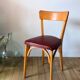 Set of 6 Luterma bistro chairs in blond wood and skaï 50s