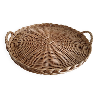 Rattan wicker braided tray