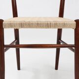 Teak dining chairs with braided rope seat, Belgium 1960s