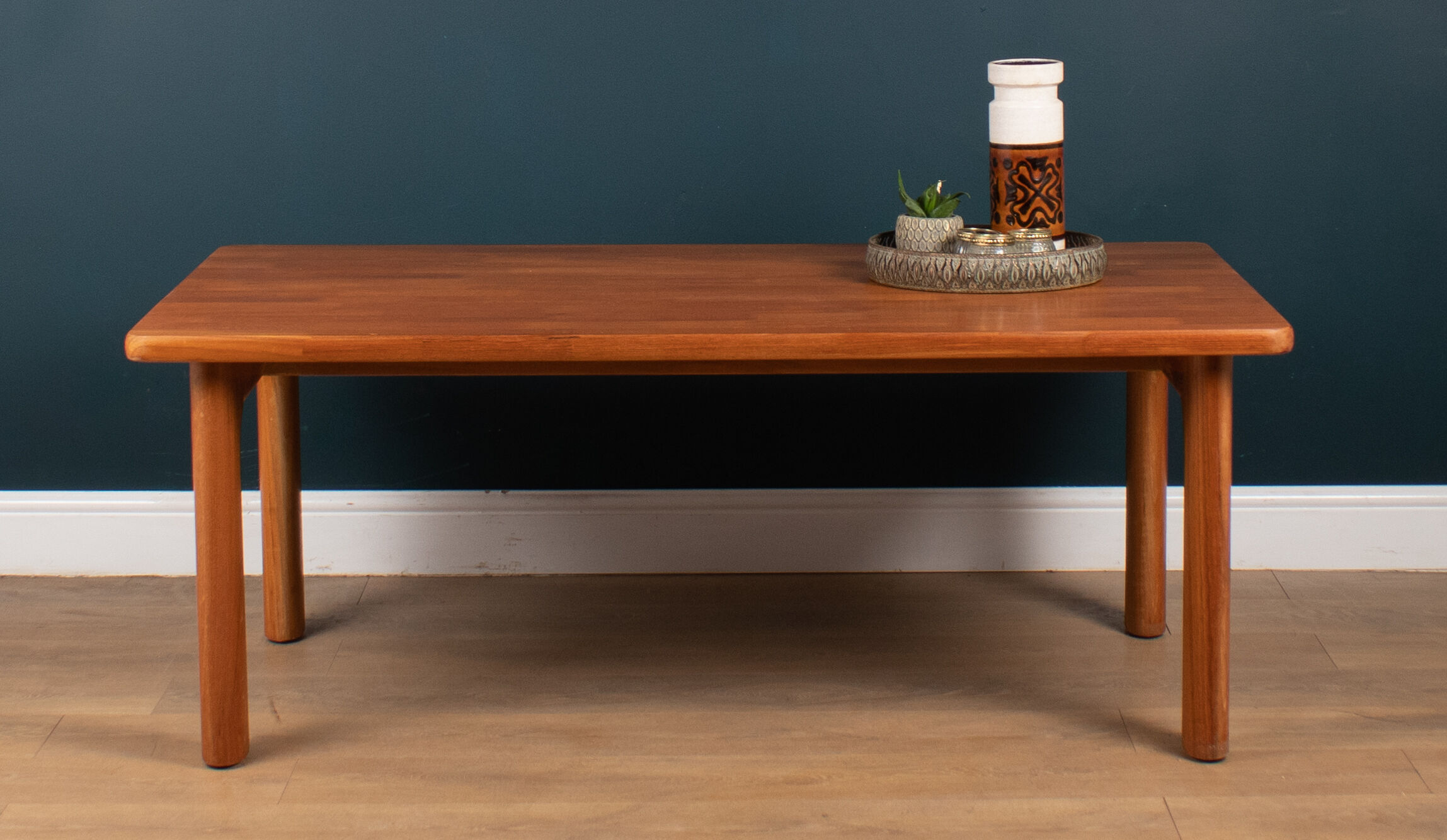 Restored Danish Solid Teak 1960s Retro Coffee Table