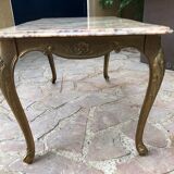 Gold bronze and marble coffee table