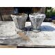 Pair of enamelled cast iron Art Deco vases