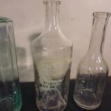 3 old blown glass bottles