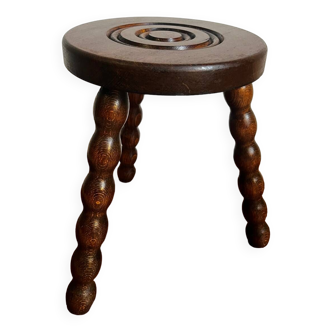 Tripod stool, wooden plant holder