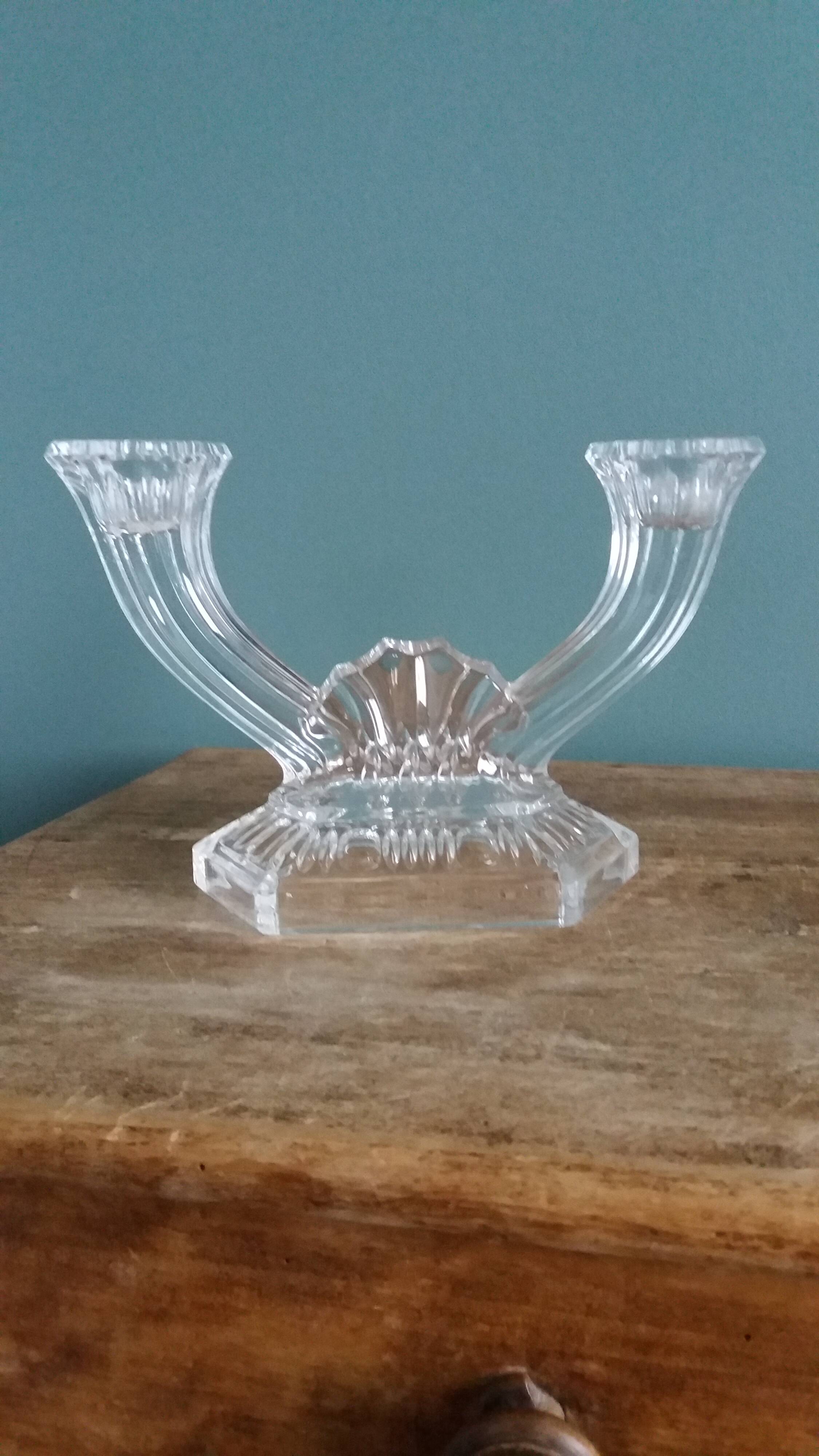 Art Deco chandelier/candlestick, Buder crystal, 1930